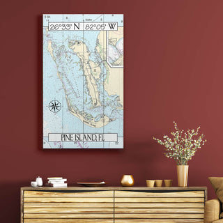 Pine Island, FL, Area Chart - Wood & Metal Wall Art Wood & Metal Wall Art Joanne Murphy