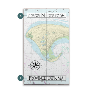 Provincetown, MA, Area Chart - Wood & Metal Wall Art Wood & Metal Wall Art Joanne Murphy Wood 8" x 14"