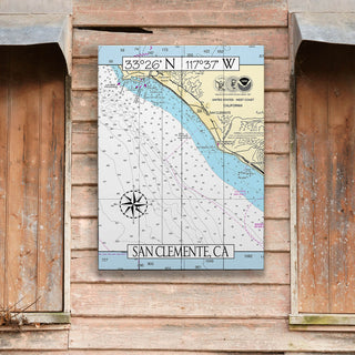 San Clemente, CA Area Chart - Wood & Metal Wall Art Wood & Metal Wall Art Joanne Murphy
