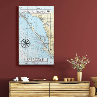 Sarasota, FL, Area Chart - Wood & Metal Wall Art Wood & Metal Wall Art Joanne Murphy