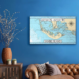 Sanibel Island, FL, Area Chart - Wood & Metal Wall Art Wood & Metal Wall Art Joanne Murphy