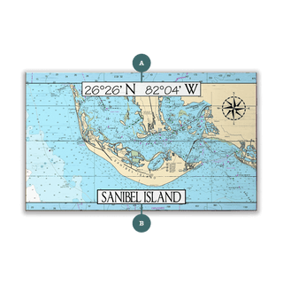 Sanibel Island, FL, Area Chart - Wood & Metal Wall Art Wood & Metal Wall Art Joanne Murphy Wood 14" x 8"