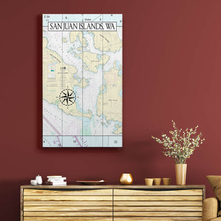 San Juan Islands, WA, Area Chart - Wood & Metal Wall Art Wood & Metal Wall Art Joanne Murphy