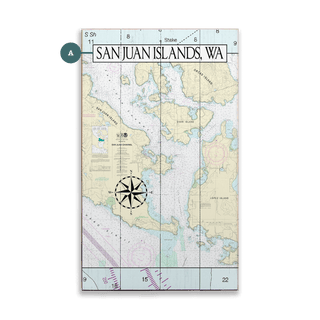 San Juan Islands, WA, Area Chart - Wood & Metal Wall Art Wood & Metal Wall Art Joanne Murphy Wood 8" x 14"