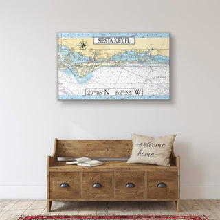 Siesta Key, FL, Area Chart - Wood & Metal Wall Art Wood & Metal Wall Art Joanne Murphy