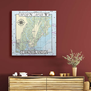 St. Simons Island, GA, Area Chart - Wood & Metal Wall Art Wood & Metal Wall Art Joanne Murphy