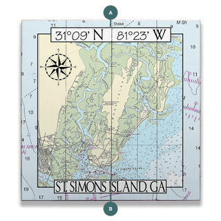 St. Simons Island, GA, Area Chart - Wood & Metal Wall Art Wood & Metal Wall Art Joanne Murphy Wood 10.5" x 10.5"