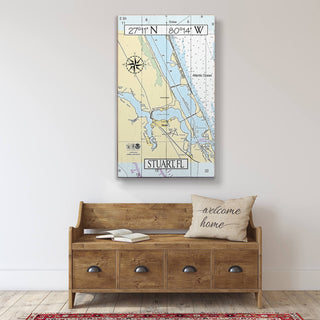 Stuart, FL, Area Chart - Wood & Metal Wall Art Wood & Metal Wall Art Joanne Murphy
