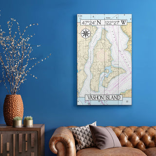 Vashon Island, WA, Area Chart - Wood & Metal Wall Art Wood & Metal Wall Art Joanne Murphy