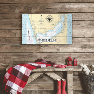 White Lake, MI, Area Chart - Wood & Metal Wall Art Wood & Metal Wall Art Joanne Murphy