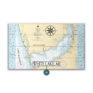 White Lake, MI, Area Chart - Wood & Metal Wall Art Wood & Metal Wall Art Joanne Murphy Wood 14" x 8"