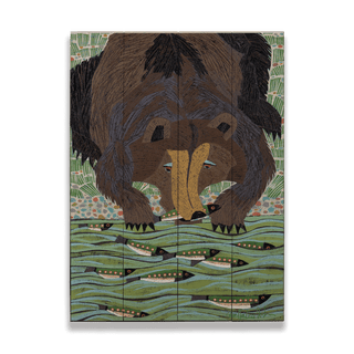 Kodiak's Catch - Wood & Metal Wall Art Wood & Metal Wall Art Shelle Lindholm Wood 9" x 12"