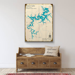Beaver Lake, Arkansas - Wood & Metal Wall Art Wood & Metal Wall Art Lake Art