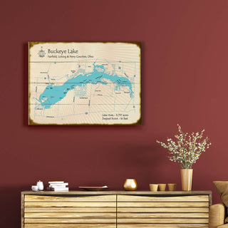 Buckeye Lake, Ohio - Wood & Metal Wall Art Wood & Metal Wall Art Lake Art