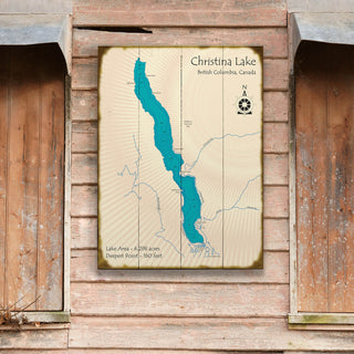 Christina Lake, British Columbia - Wood & Metal Wall Art Wood & Metal Wall Art Lake Art