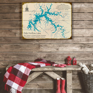 Dale Hollow Lake, Tennessee - Wood & Metal Wall Art Wood & Metal Wall Art Lake Art