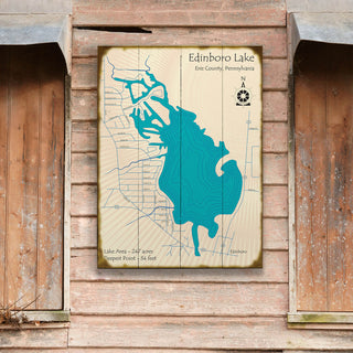 Edinboro Lake, Pennsylvania - Wood & Metal Wall Art Wood & Metal Wall Art Lake Art
