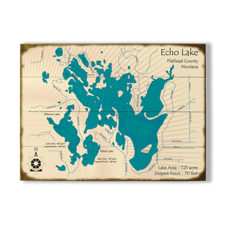 Echo Lake, Montana - Wood & Metal Wall Art Wood & Metal Wall Art Lake Art