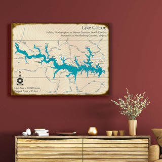 Lake Gaston, NC VA - Wood & Metal Wall Art Wood & Metal Wall Art Lake Art