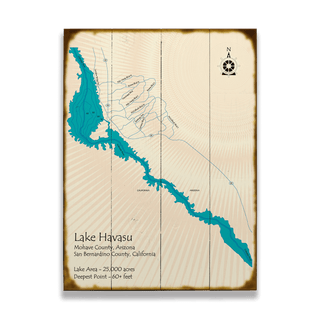 Lake Havasu, AZ CA - Wood & Metal Wall Art Wood & Metal Wall Art Lake Art Wood 17" x 23"