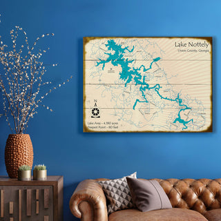 Lake Nottely, Georgia - Wood & Metal Wall Art Wood & Metal Wall Art Lake Art