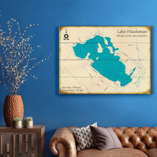 Lake Waukewan, New Hampshire - Wood & Metal Wall Art Wood & Metal Wall Art Lake Art