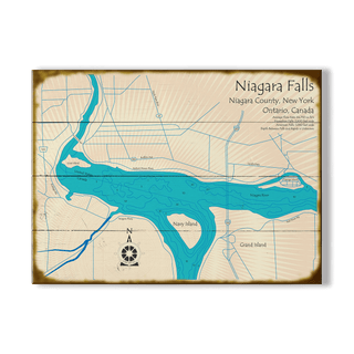 Niagara Falls Eastern Section NY - Wood & Metal Wall Art Wood & Metal Wall Art Lake Art Wood 12" x 9"