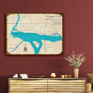 Niagara Falls Eastern Section NY - Wood & Metal Wall Art Wood & Metal Wall Art Lake Art