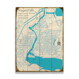Niagara Falls (portrait orientation) NY - Wood & Metal Wall Art Wood & Metal Wall Art Lake Art Wood 9" x 12"