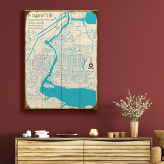 Niagara Falls (portrait orientation) NY - Wood & Metal Wall Art Wood & Metal Wall Art Lake Art