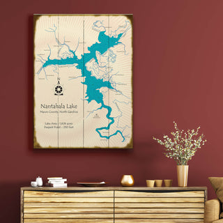 Nantahala Lake, North Carolina - Wood & Metal Wall Art Wood & Metal Wall Art Lake Art