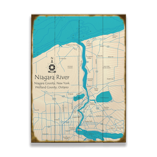 Niagara River Ontario to Falls - Wood & Metal Wall Art Wood & Metal Wall Art Lake Art Wood 9" x 12"