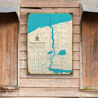 Niagara River Ontario to Falls - Wood & Metal Wall Art Wood & Metal Wall Art Lake Art