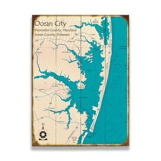 Ocean City, Maryland/Delaware - Wood & Metal Wall Art Wood & Metal Wall Art Lake Art Wood 17" x 23"