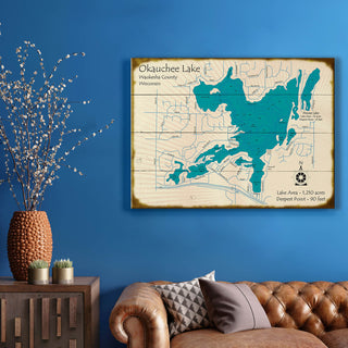 Okauchee Lake, Wisconsin - Wood & Metal Wall Art Wood & Metal Wall Art Lake Art