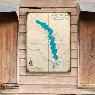 Osoyoos Lake, WA/BC - Wood & Metal Wall Art Wood & Metal Wall Art Lake Art