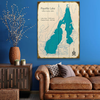 Payette Lake, Idaho - Wood & Metal Wall Art Wood & Metal Wall Art Lake Art