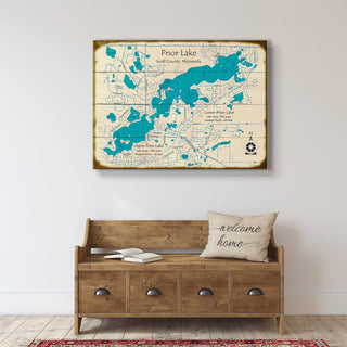 Prior Lake, Minnesota- Wood & Metal Wall Art Wood & Metal Wall Art Lake Art