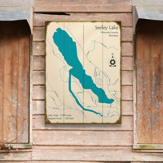 Seeley Lake, Missoula County, Montana - Wood & Metal Wall Art Wood & Metal Wall Art Lake Art