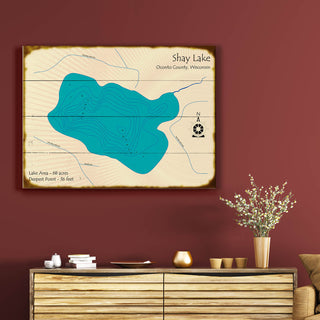 Shay Lake, Wisconsin - Wood & Metal Wall Art Wood & Metal Wall Art Lake Art
