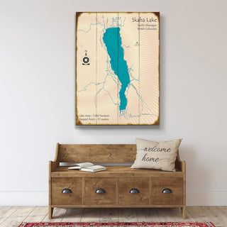 Skaha Lake, British Columbia - Wood & Metal Wall Art Wood & Metal Wall Art Lake Art