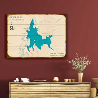 Shaver Lake, California - Wood & Metal Wall Art Wood & Metal Wall Art Lake Art