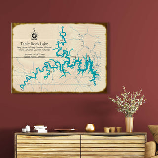 Table Rock Lake, Missouri/Arkansas - Wood & Metal Wall Art Wood & Metal Wall Art Lake Art