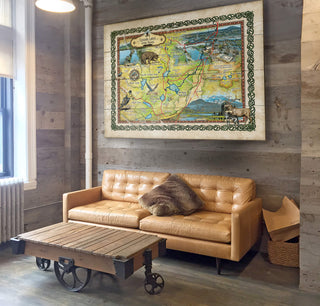 Cascade Lakes, Oregon: Illustrated Map - Wood & Metal Wall Art Wood & Metal Wall Art Lisa Middleton