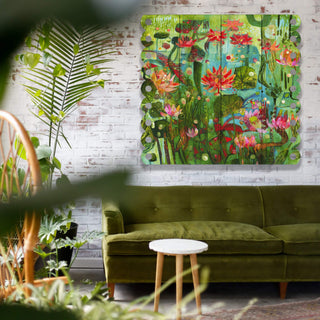 Lily Pond - Wooden Wall Decor Wood & Metal Wall Art Este MacLeod