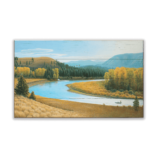 Blackfoot River - Wood & Metal Wall Art Wood & Metal Wall Art Monte Dolack Wood 24" x 14"
