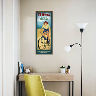 Scenic Trail Bike Sign: Female - Wood & Metal Wall Art Wood & Metal Wall Art Meissenburg Designs