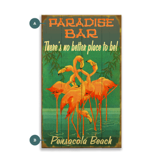 Flamingo Paradise - Wood & Metal Wall Art Wood & Metal Wall Art Meissenburg Designs Wood 8" x 14"