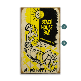 All Day Happy Hour Sunbathers - Wood & Metal Wall Art Wood & Metal Wall Art Meissenburg Designs Wood 8" x 14"