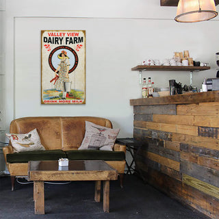 Milkmaid Drink More Milk - Wood & Metal Wall Art Wood & Metal Wall Art Meissenburg Designs
